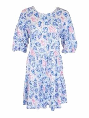 Simply Southern Women’s Pink and Blue Oyster
Print Babydoll Dress Size XXL